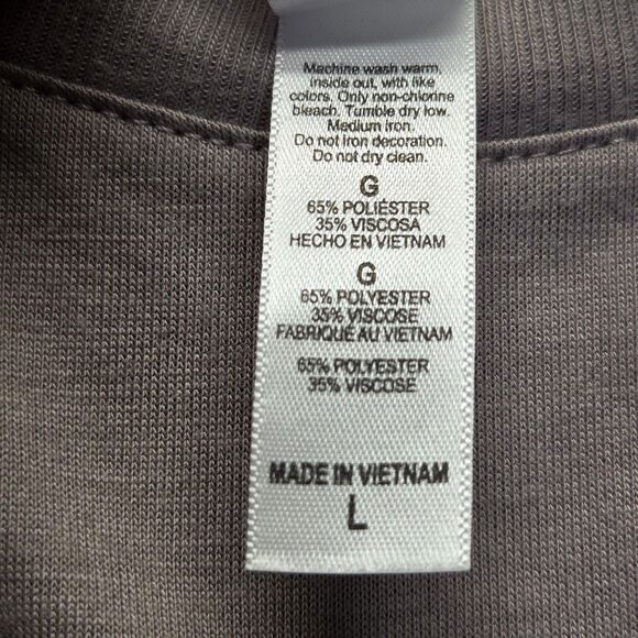 Bella Shirt Womens Large Mauve Dolman Batwing Flowy Top Polyester Viscose Boxy - Picture 5 of 6